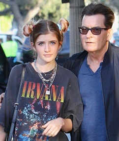 Sam Sheen with her father Charlie Sheen